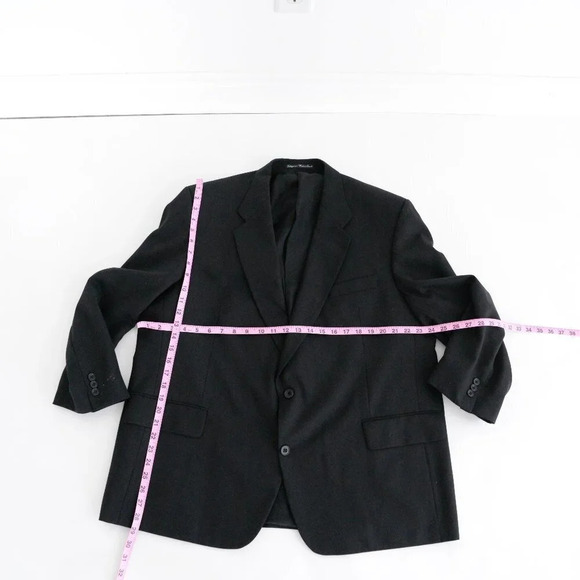 S.Cohen 100%  Wool Double Button Black Matching Suit Size 46R - Picture 2 of 16